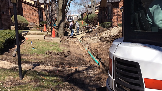 Chicagoland Commercial Concrete Storm Water Drainage